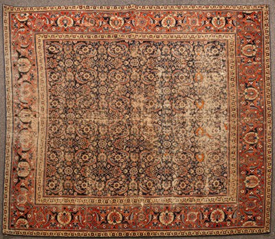 Lot 933 - A fragmentary Khorassan carpet, North East...