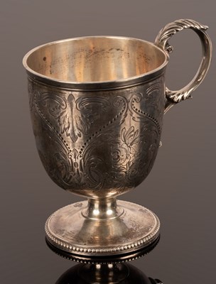 Lot 3 - A Victorian silver Christening cup, John Evans...
