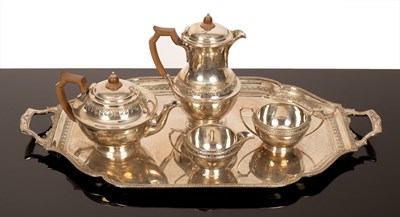 Lot 18 - A five-piece silver tea service, Elkington &...