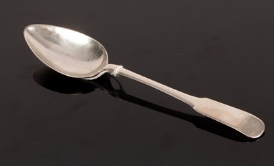Lot 25 - A George III fiddle pattern silver tablespoon,...