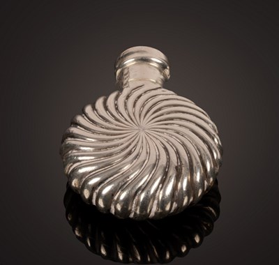 Lot 28 - A Victorian circular silver scent bottle,...