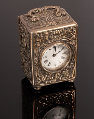 Lot 78 - A silver cased carriage timepiece, William...