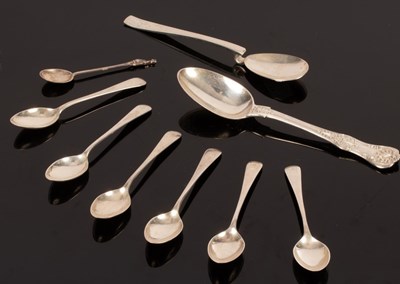 Lot 104 - A set of six silver teaspoons, Mappin & Webb...