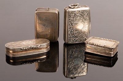 Lot 216 - Four 19th Century silver vinaigrettes, one...