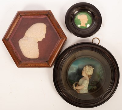 Lot 253 - Three 18th Century wax profile...