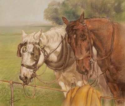 Lot 346 - Franco Matania (1922-2006)/Two Horses/one...