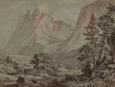 Lot 357 - 19th Century School/Alpine Valley/watercolour,...