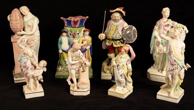 Lot 381 - Four Derby porcelain Classical figures, and...