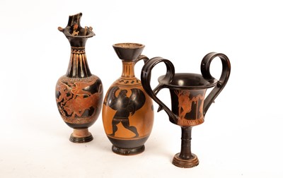 Lot 388 - Three items of 19th Century Etruscan ware to...