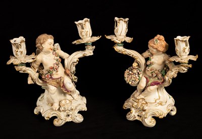 Lot 390 - A pair of Chelsea gold anchor figural...