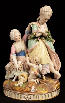 Lot 393 - A Meissen style figure group 'broken eggs',...