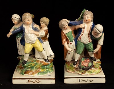 Lot 401 - Two Staffordshire pearlware figure groups...