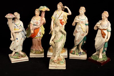 Lot 415 - Six late 18th Century Pearlware Classical...