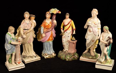 Lot 416 - Six late 18th Century Pearlware classical...