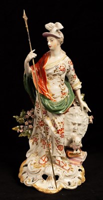 Lot 421 - A Derby porcelain figure of Minerva, modelled...