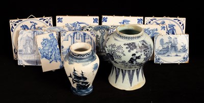 Lot 436 - An 18th Century Dutch delft blue and white...