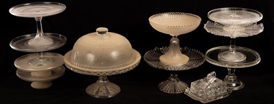 Lot 454 - A collection of glass tazza, a comport, a...