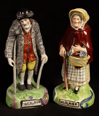 Lot 457 - A matched pair of Staffordshire pearlware...