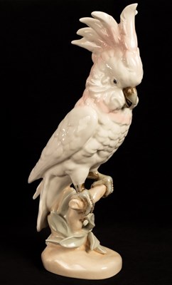 Lot 459 - A Royal Dux figure of a cockatiel, 39cm...