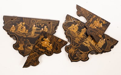 Lot 496 - A pair of Chinese lacquered folding wall...