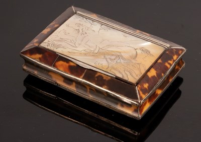 Lot 500 - A tortoiseshell and mother-of-pearl snuff box,...