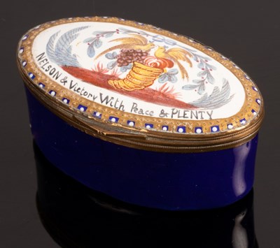 Lot 507 - A South Staffordshire oval enamel box, circa...