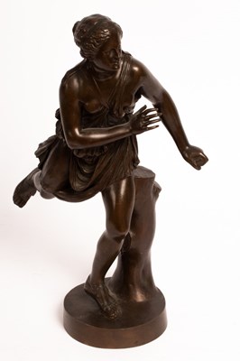 Lot 547 - A bronze figure of Atalanta, signed F...