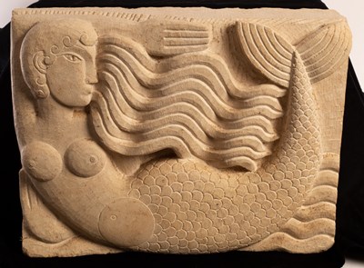 Lot 574 - Michael Grevatte (20th Century)/Mermaid/carved...