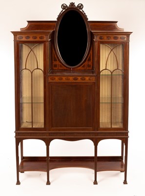 Lot 585 - An Edwardian mahogany and inlaid display...