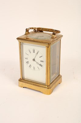 Lot 586 - A gilt brass cased carriage clock,...