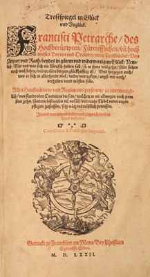 Lot 617 - Petrarch 'Trostspiegel' pub. Frankfurt 1572,...