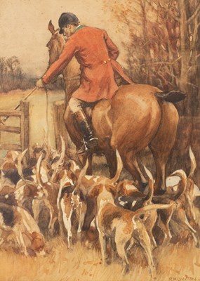 Lot 899 - R H Buxton (1871-1965)/Hounds at the...