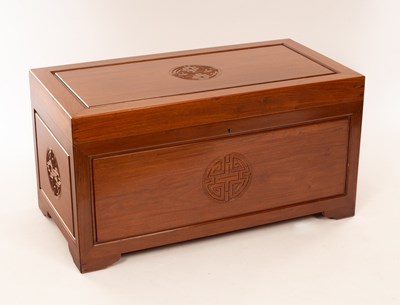 Lot 955 - A Chinese chest with hinged lid, 104cm wide