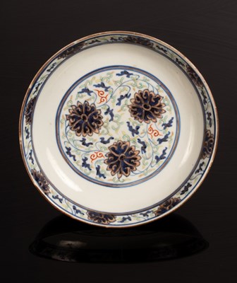 Lot 970 - A Chinese doucai saucer dish, Guangxu mark but...