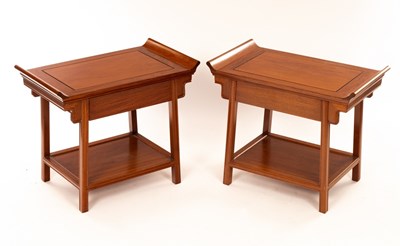 Lot 978 - A pair of Chinese alter-type bedside tables,...