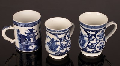 Lot 1008 - Two Chinese blue and white graduated baluster...