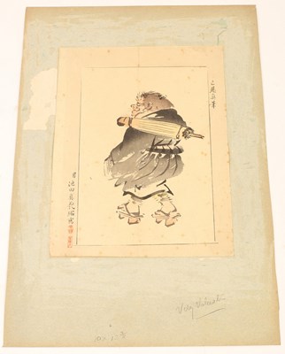 Lot 1030 - Six Japanese woodblock prints, one depicting a...