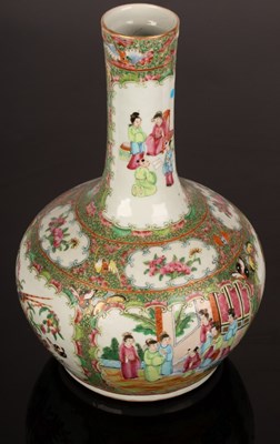 Lot 1035 - A Cantonese famille rose bottle shaped vase,...