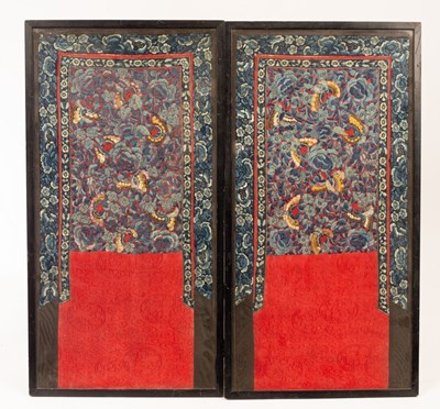 Lot 1044 - A pair of late 19th Century Chinese silk...