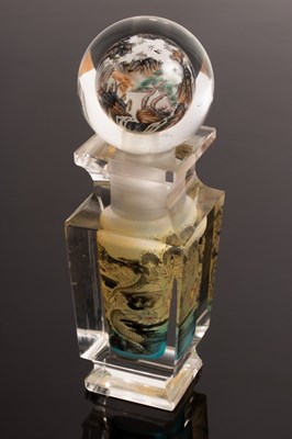 Lot 1059 - A Chinese interior painted glass vase and...