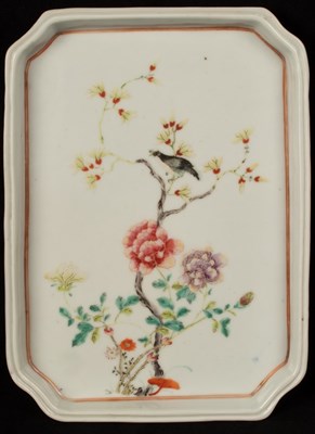 Lot 1073 - A Chinese Republican period famille rose tray,...