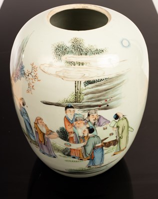 Lot 1078 - A 20th Century Chinese jar depicting the story...