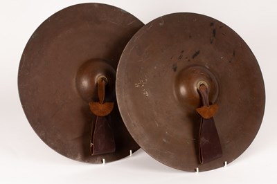 Lot 1085 - A set of Chinese copper cymbals, 38.5cm...