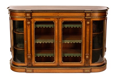 Lot 1110 - A Victorian burr walnut and satinwood side...