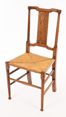 Lot 1119 - A rush seat splat back chair