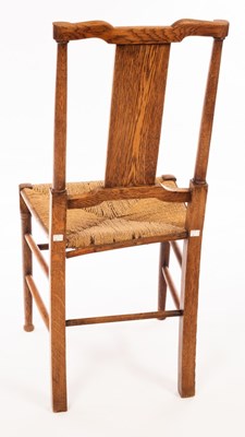 Lot 1119 - A rush seat splat back chair