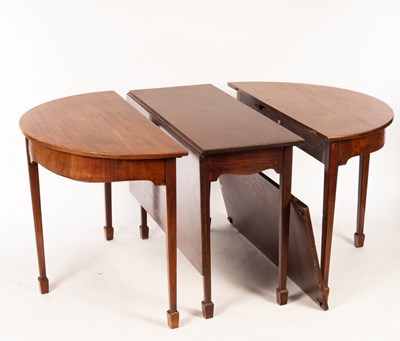 Lot 1146 - A George III mahogany D-end extending dining...