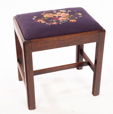 Lot 1158 - A George III style mahogany stool with...