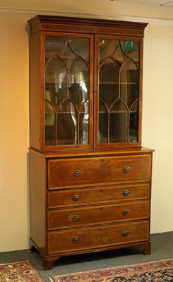 Lot 1164 - A Regency mahogany secretaire bookcase,...