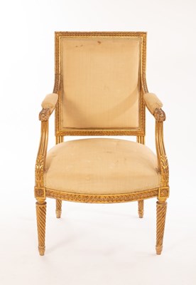 Lot 1173 - A 19th Century giltwood armchair in the manner...